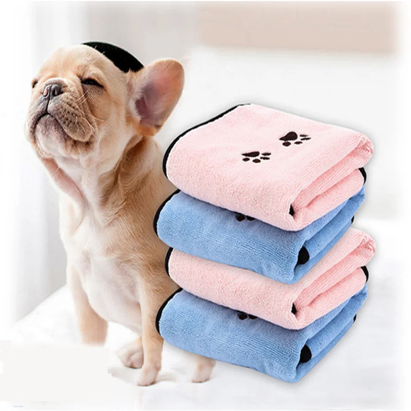 

Pet Towel Soft Microfiber Strong Absorbing Water Bath Cat Dog Towels Golden Retriever Teddy for Cat Kitten Puppy Pet Products