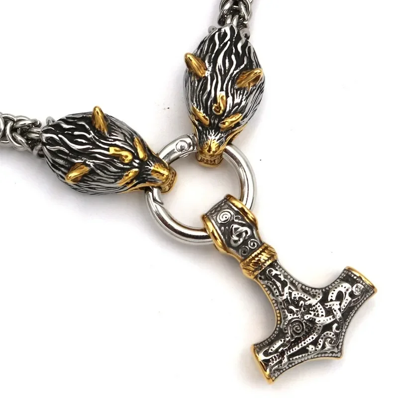 1 шт. 80 см EDC золотое ожерелье для самообороны скандинавское с изображением