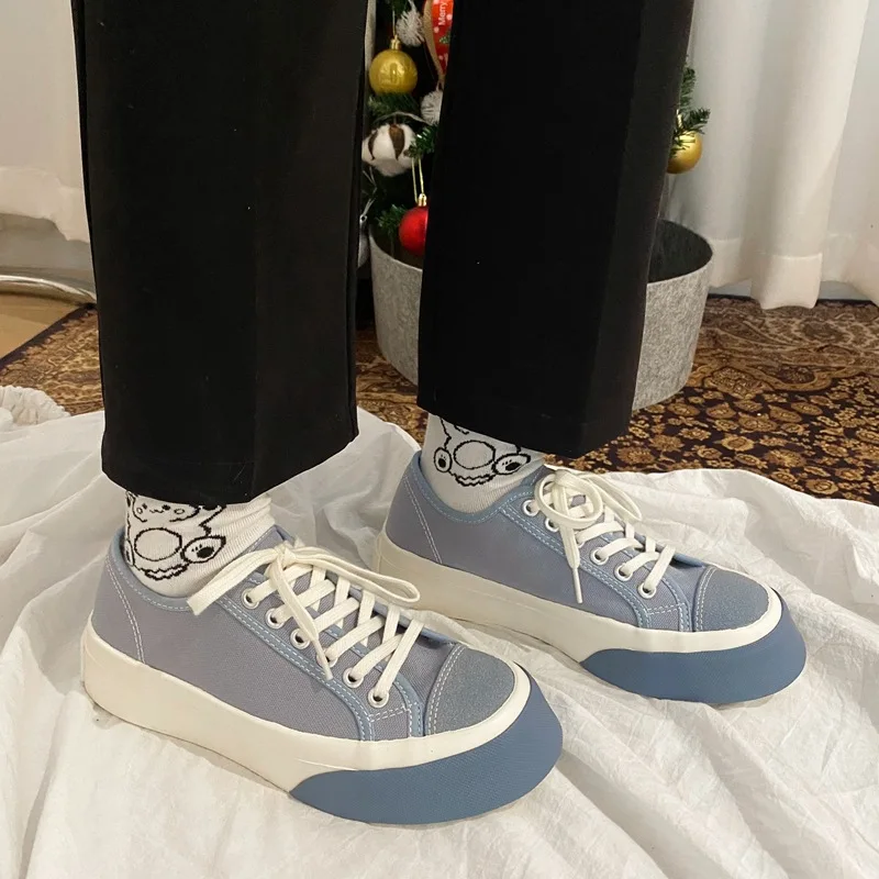 

2022 New Spring and Autumn Canvas Shoes Retro Thick Bottom Casual Wind Vulcanized Shoes Breathable and Comfortable Women's Shoes