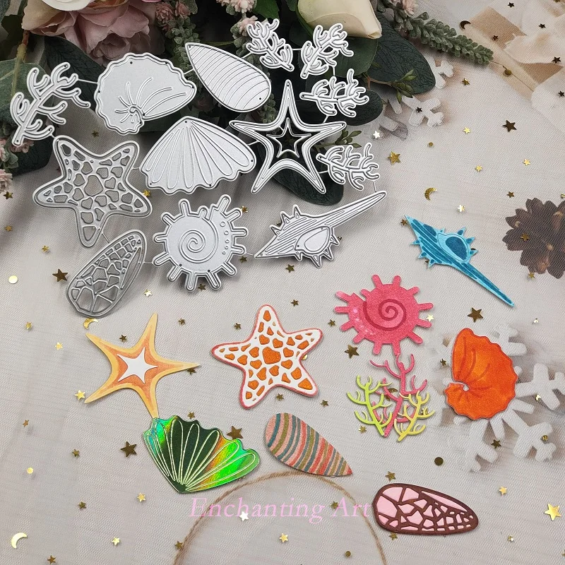 

Shells, Coral, Starfish Metal Cutting Dies 2022 New Stencils for Scrapbooking/Photo Album Decorative Embossing DIY Paper Cards