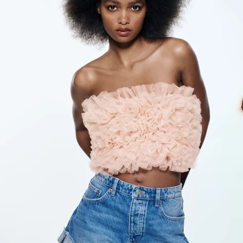 

Женское пикантное модное Плиссированное укороченное бюстье, винтажное облегающее женское Бюстье с открытыми плечами, Camis Mujer