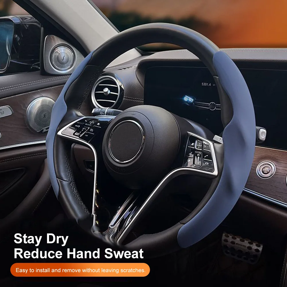 

Universal Car Steering Wheel Cover Liquid Feeling Anti-Slip Steering Wheel Cover Car Styling For BMW VW Tesla Benz Accessories