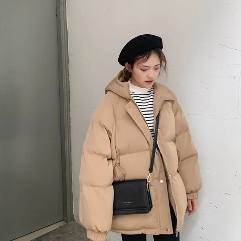 Thicken and Keep Warm 2021 Winter Cotton Overcoat Down Jacket Cotton-Padded Clothes Women's Short Style Jacket Clothes Female