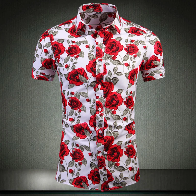 

Модные корейские Цветочные Гавайские пляжные повседневные рубашки с коротким рукавом черного и белого цвета Мужская блузка с принтом 2023 летняя одежда больших размеров 7XL 6XL