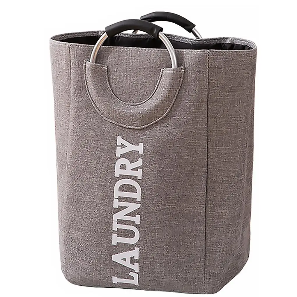 

Foldable Laundry Basket with Ring Handle Dirty Clothes Storage Bag Folding Washing Bin Toys Organizer