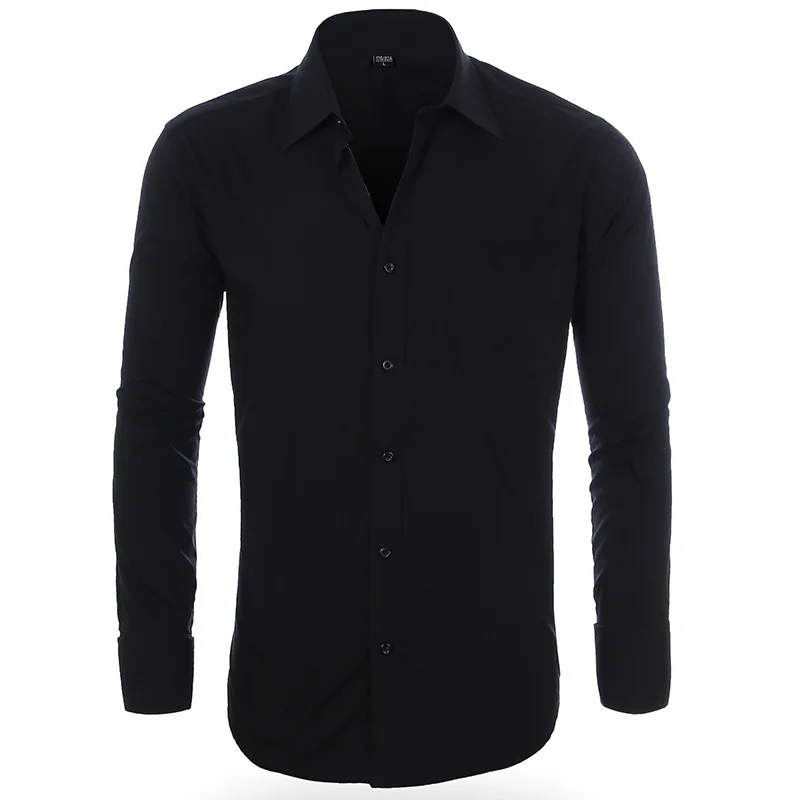 Male Shirt 6XL 5XL Slim Fit Mens Business Social Dress Shirt Casual Long Sleeved Plaid Striped Button-down Collar chemise homme