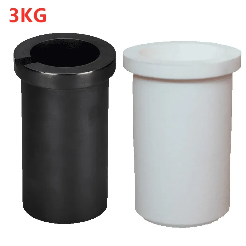 

3KG Induction Furnace Dedicated Graphite Crucible Cup with Quartz ceramic protective sleeve for Melting Metal Set Combination