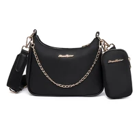 2 pcsset womens shoulder bag nylon handbags travel female chains messenger bags high quality ladies crossbody bag purse bolso