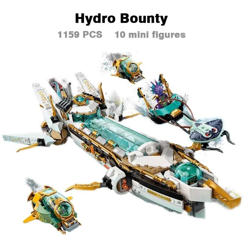 

1159 PCS Hydro Bounty Ship Building Blocks Bricks Submarine Model Undersea Boat Christmas Birthday Toy Gifts Compatible 71756