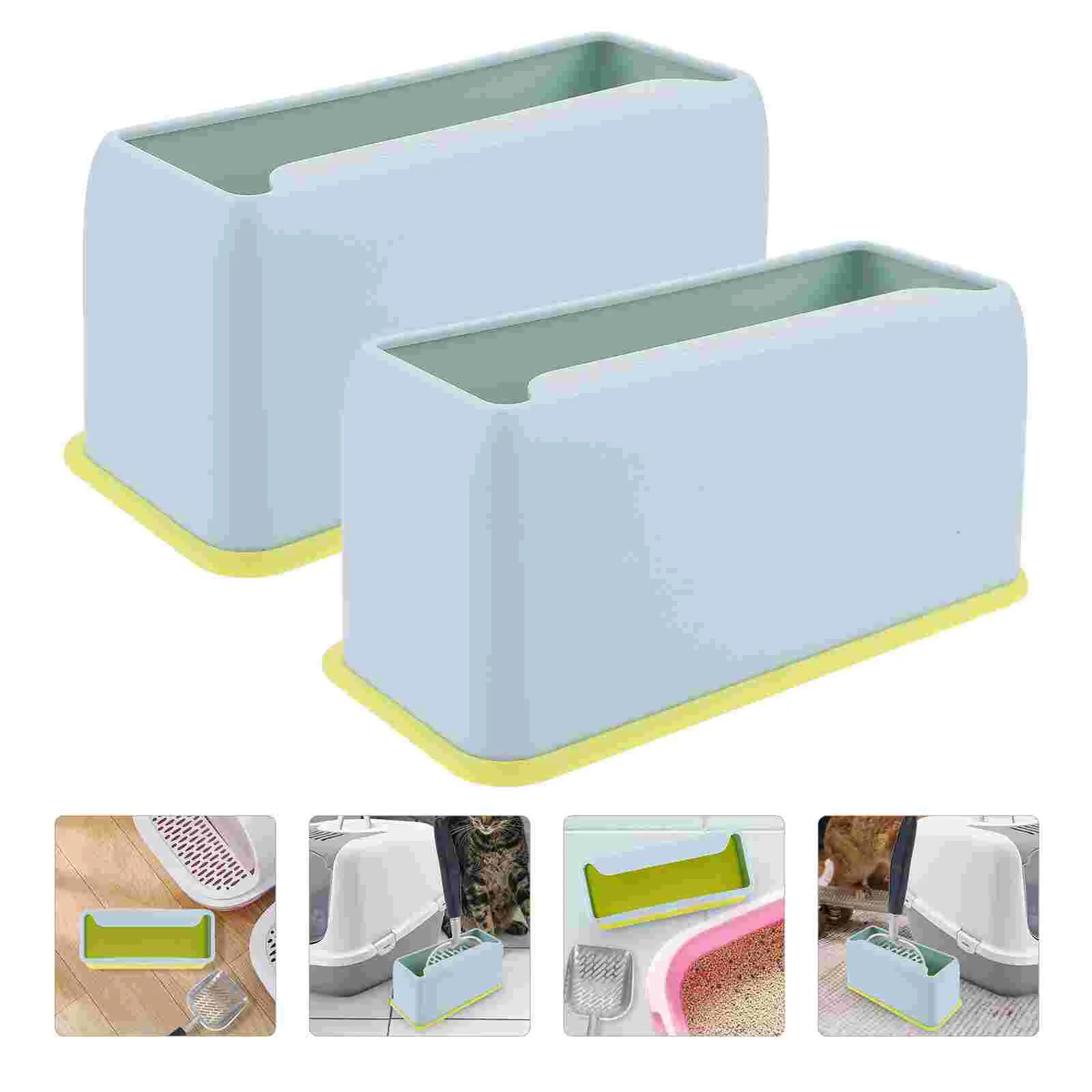 

2 Pcs Cat Litter Storage Box Accessory Wear-resistant Scooper Stand Plastic Household