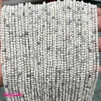 natural white turquoises stone loose beads high quality 2mm 3mm 4mm faceted round diy gem jewelry making accessories 38cm a4473