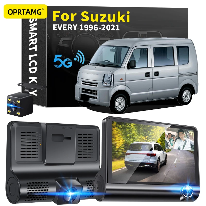 

OPRTAMG Dash Cam Car DVR 3 Cameras Lens 4.0 Inch 1080P dashcam For Suzuki EVERY 1996 2000 2001 2002 2003 2004-2020 2021 2022