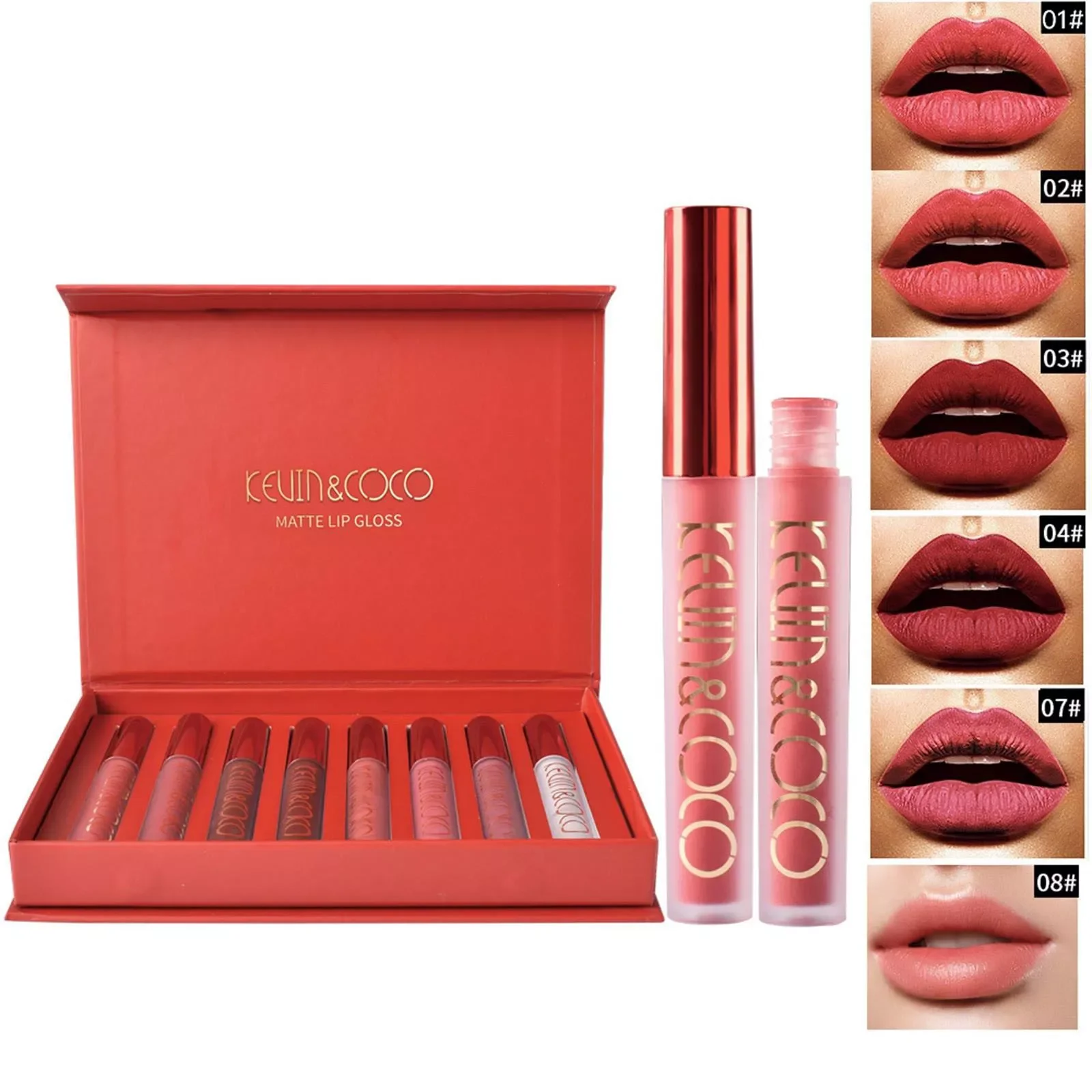 

NEW2023 Matte Liquid Lipstick With Lip Plumper Makeup Set Velvety Long Lasting High Pigmented Nude Waterproof Lip 3ce Lipstick L