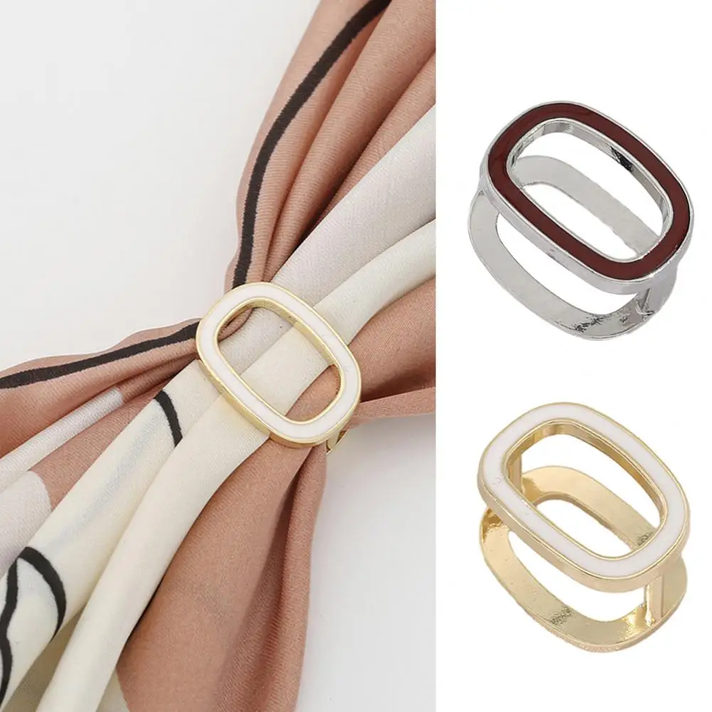 

Chic Shawl Ring Anti-crack Scarf Buckle Double Layers Anti-rust Daily Shawl Ring Fix Shawl