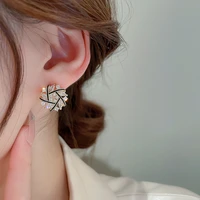 s925 silver needle zircon windmill flower stud earrings japanese and korean xiaoxiangfeng high fashion temperament earrings