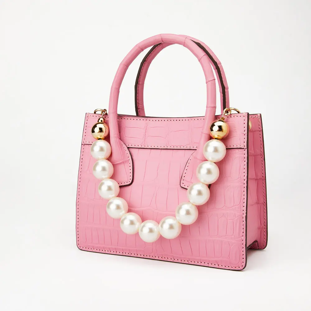 

2022 New Luxury Crocodile Skin Women's Bag Fashion Genuine Leather Lady Chain Bag Women Messenger Bag Small Pearl Handbag 45