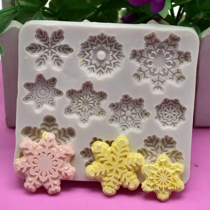 

Silicone Cookie Mold Snowflakes Silicone Cake Moulds DIY Baking Supplies Cake Decorating Cupcake Topper Cake Candy Soap Making