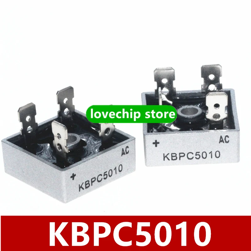 Новый оригинальный квадратный полный мост KBPC5010 50A 1000 В выпрямительный плоский