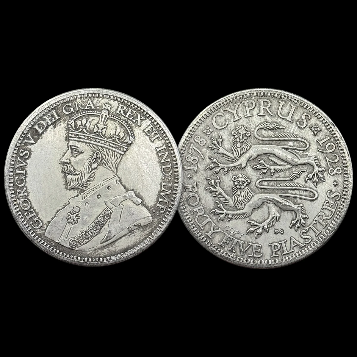 Великобритания 1878-1928 Джордж V 45, копия монеты с двойным левом и щитом, медаль вызова для украшения дома, оригинальная копия рождественского подарка