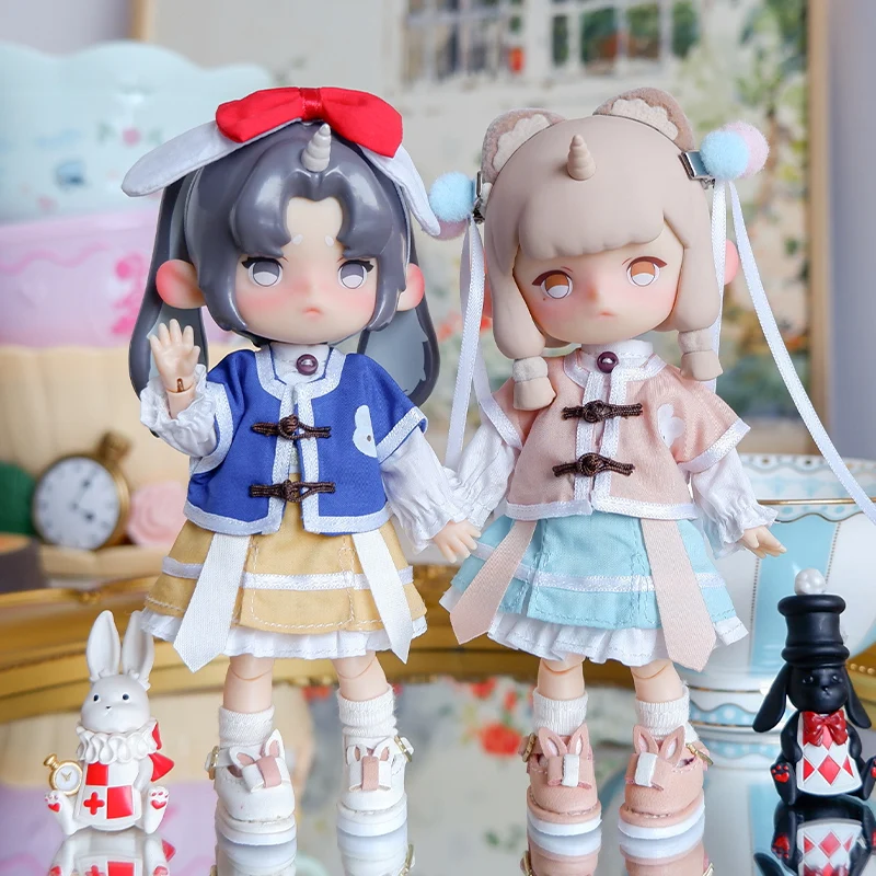 

Ob11 Doll Clothes Accessories: Jade Rabbit Improved Hanfu Dress, Molly Doll Clothes, 12 Points, BJD GSC Plain Body