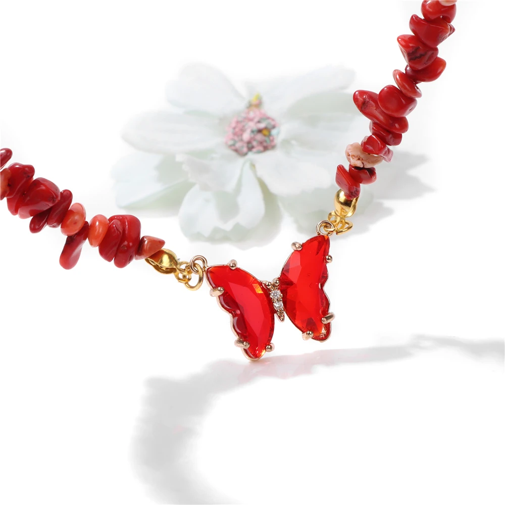 

Ожерелье из натурального кварца с бусинами и кристаллами бабочки тигровый глаз ожерелья модный элегантный свадебный чокер для женщин ювел...