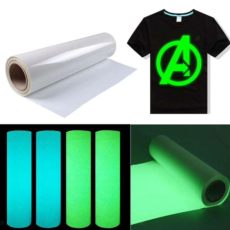 

Luminous Heat Transfer Vinyl Glow in the Dark HTV Iron On T-Shirt Garment Craft Bags Printing Heat Press Film DIY 50*100cm