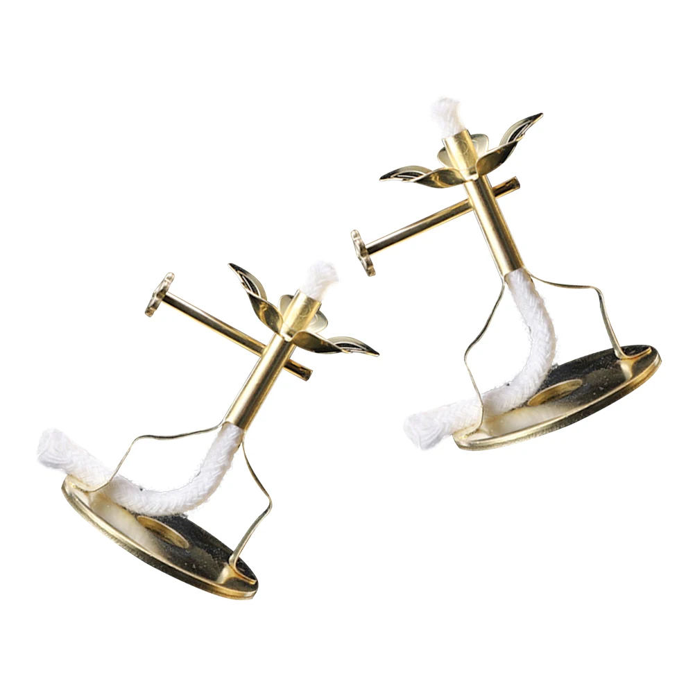 

2Pcs Butter Lamp Wick Holder Wick Lamp With Stand Wick Holder Buddha Supplies Fotang Products Oil Lamp Core Dimmable Wick Frame