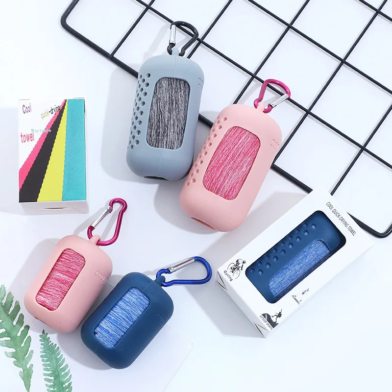 

Cold Sensation Sport Towel Portable Towel Outdoor Riding Cooling Ice Towel Sweat Absorbent Silicone Packaging Summer Nice Towels