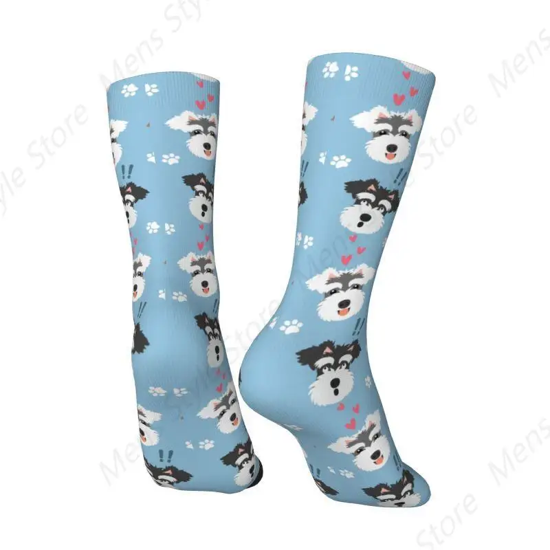 Kawaii миниатюрный шнауцер собака мужские носки для экипажа унисекс модные с 3D