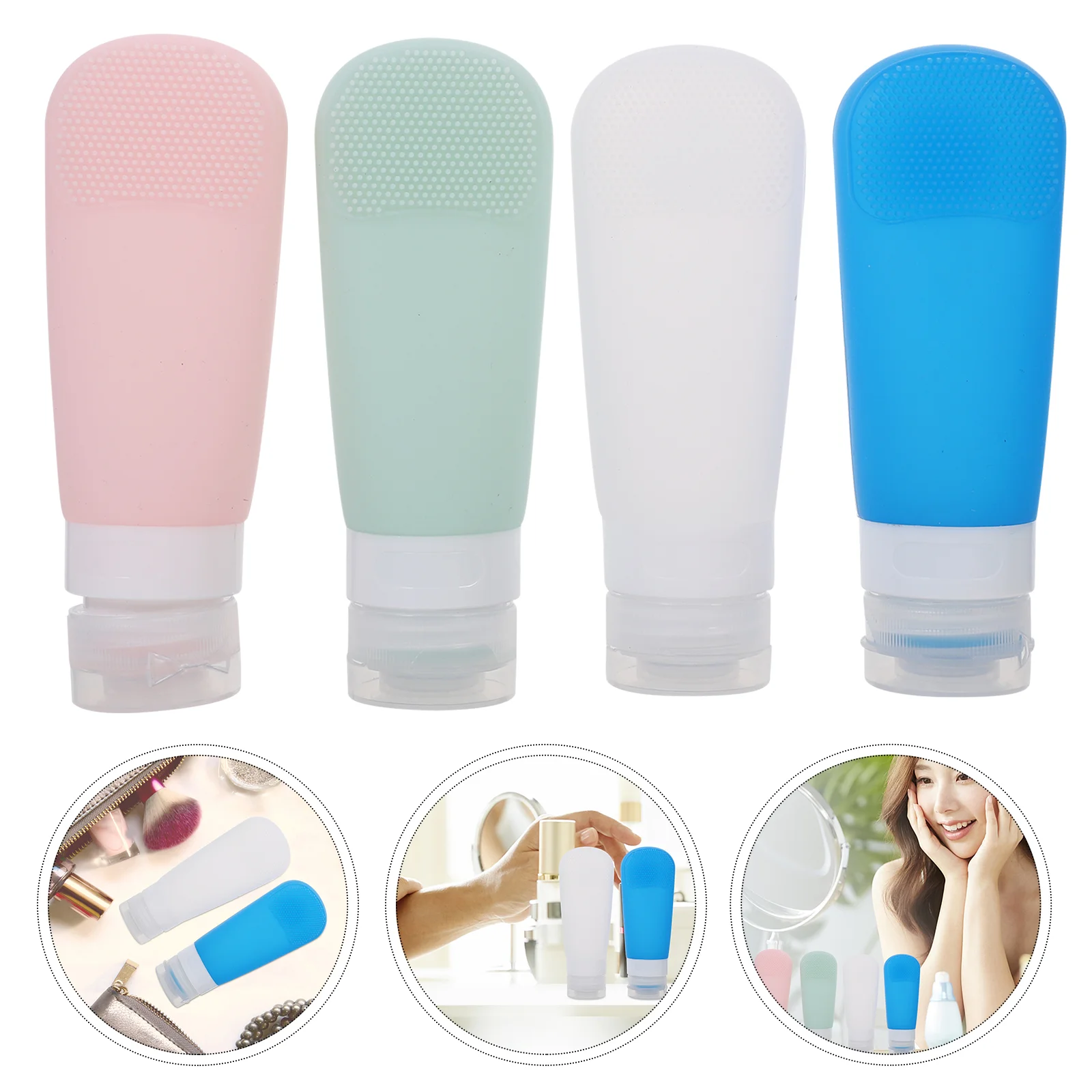 

Bottles Travel Bottle Silicone Empty Refillable Lotion Makeup Portable Containers Proof Leak Reusable Shampoo Toiletries