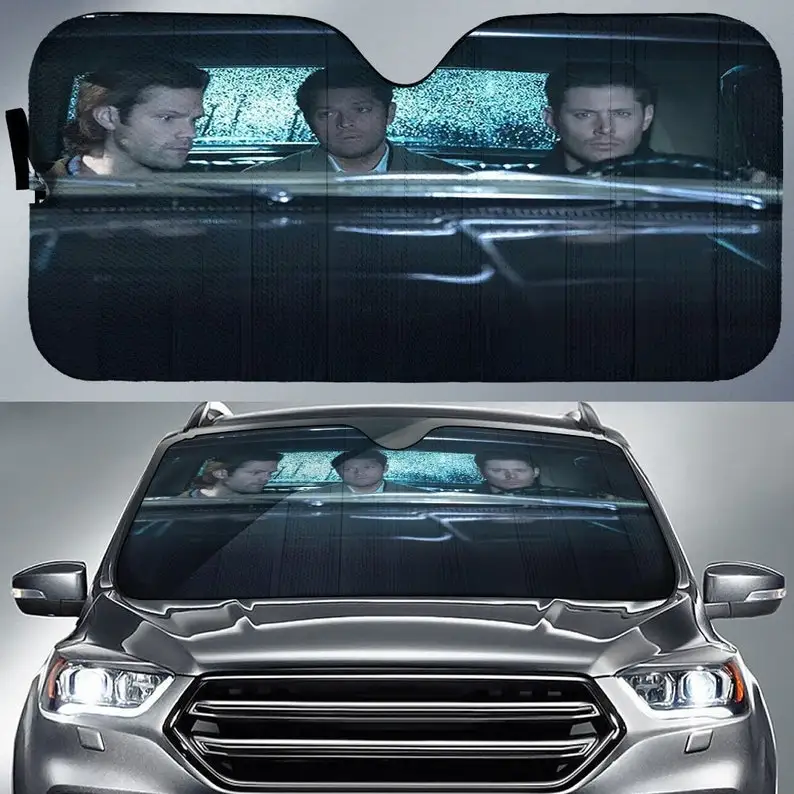 

Supernatural Movies Sam Dean Winchester Castiel Car Sun Shade auto Accessories, Auto Sun Shade, Car Sun Shade, Car Windshield
