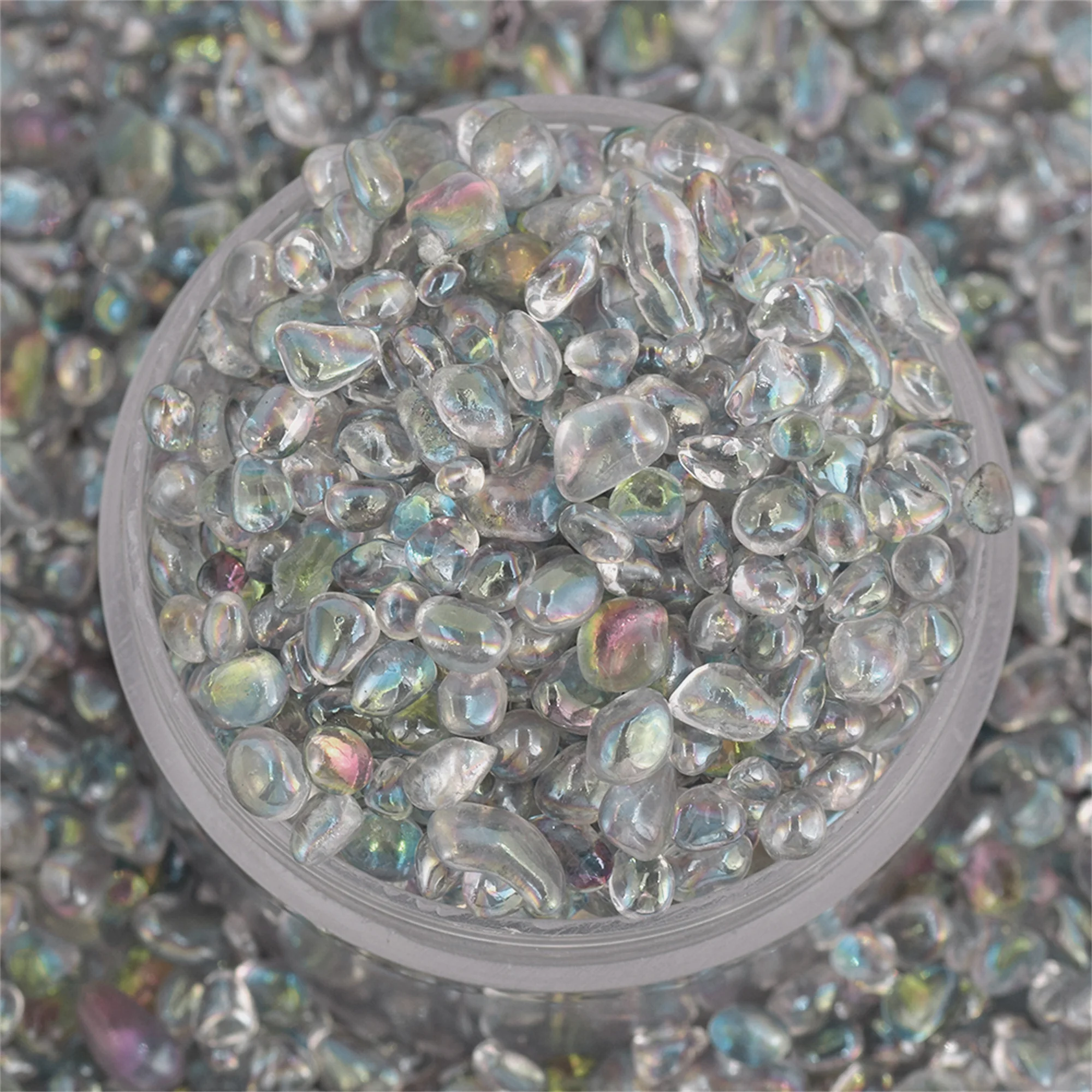 

100ML/Jar Multicolor Glass Glitter Irregular Round Gradual Pebble Rhinestone For DIY Nail Art Decoration/Resin Mold Filler
