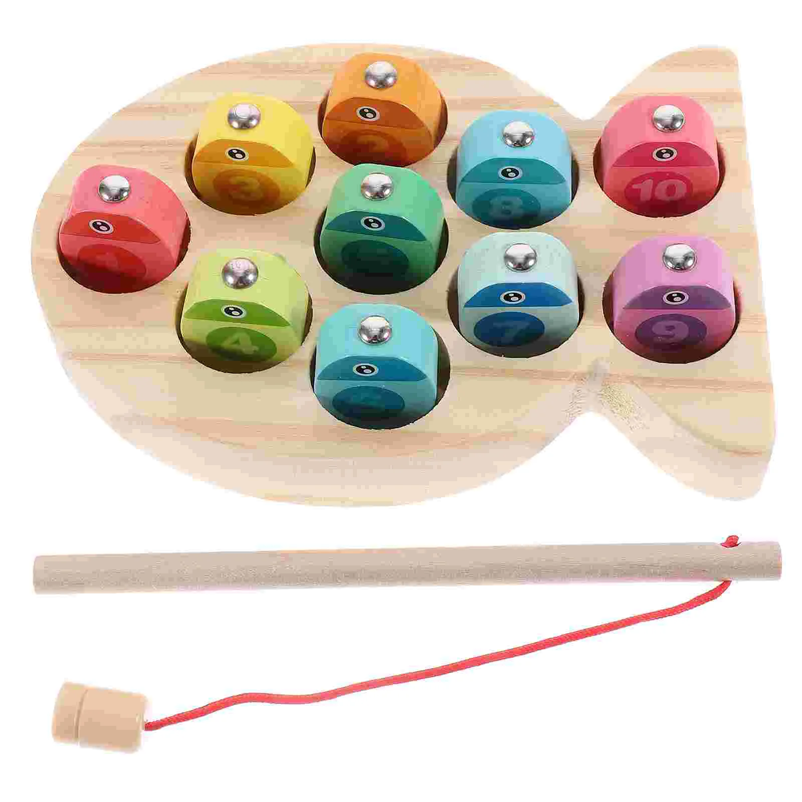 

Kids Angling Toy Magnetic Fishing Block Toddler Game Toddlers Children Matching Plaything Wooden Magnets