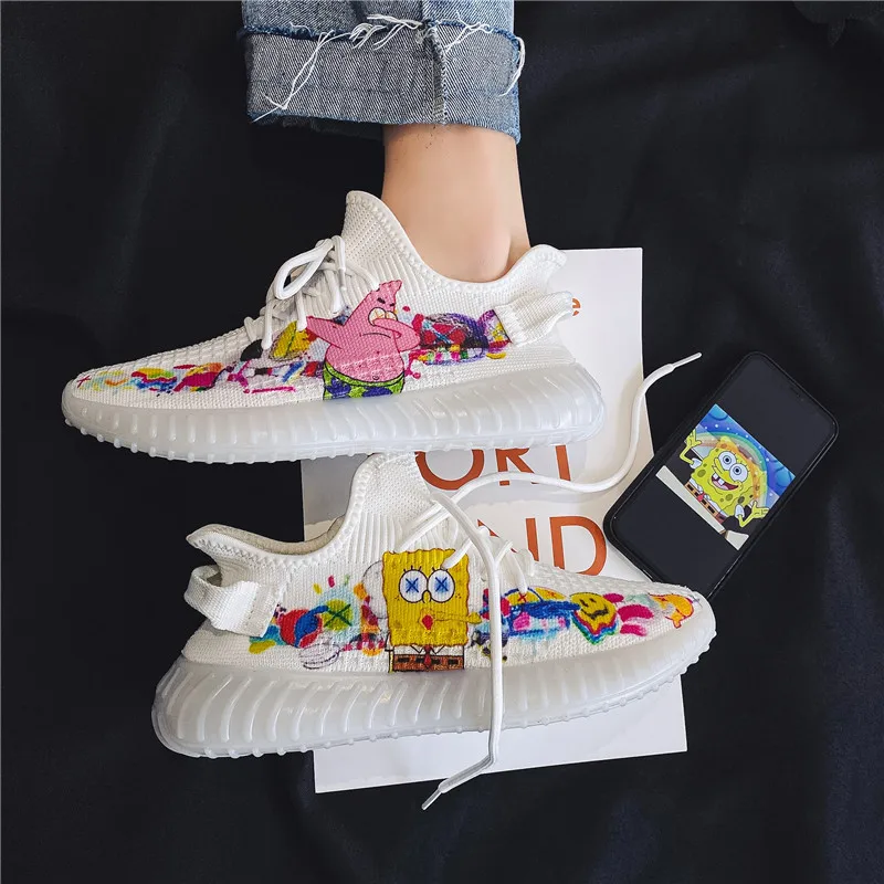 

Anime SpongeBob SquarePants Sneakers Patrick Star Coconut Shoes Fashion Casual Harajuku Cartoon Kawaii Teen Breathable Sneakers