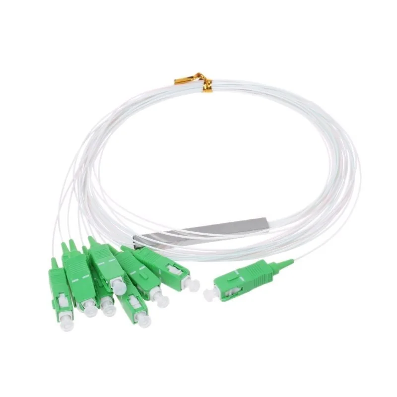 PCS/Lot 1X2 1X4 1X8 1X16 1X32 PLC SC/APC SM Single Mode 0.9mm G657A1 LSZH 1m FTTH Fiber Optic Splitter