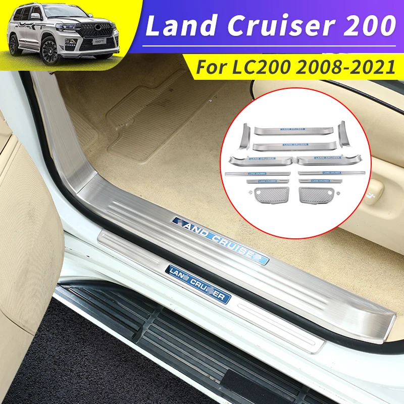 

Для Toyota Land Cruiser 200 LC200 2008-2021 тюнинг аксессуары для украшения интерьера модификация, порог из нержавеющей стали 2020