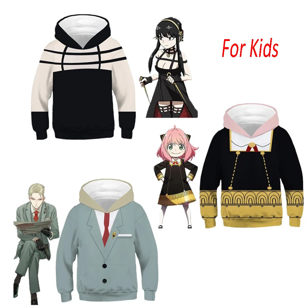 

Kids Hoodie Anime Spy x Family Loid Forger Yor Anya Hoodies Cosplay Casual Cosplay Costume Halloween Street Sweatshirt