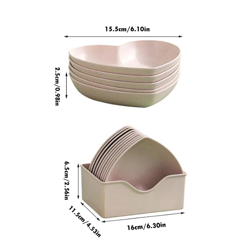 

10 шт./партия, пластиковые тарелки в форме сердца