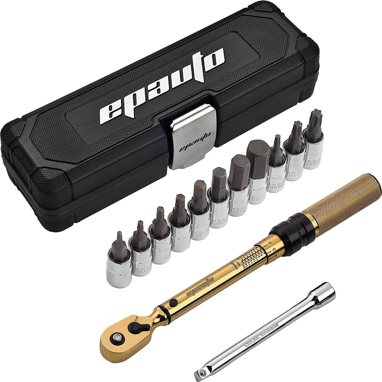 

Free Shipping Bike Tool 1/4 Inch Drive Click Torque Wrench Set (2 to 20 Nm) Hex/Torx Bit Socket Extension Bar Bicycle Maintenan