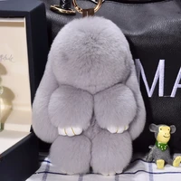 high quality real rabbit fur 14 cm dead rabbit pendant bag car decoration keychain cute rabbit accessories