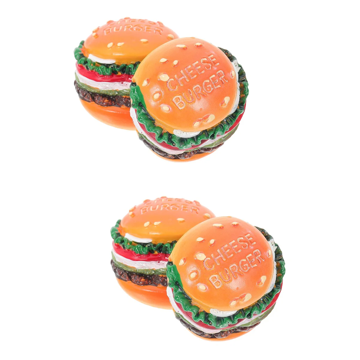 

4 Pcs Lovely Resin Cheese Burger Shape Design Home Kitchen Fridge Decor