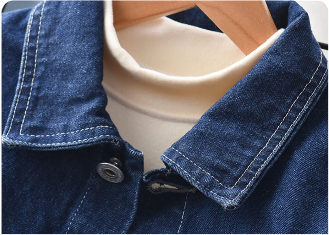 Детская джинсовая куртка 2022 г. Новая осенне-зимняя детская одежда для мальчиков и