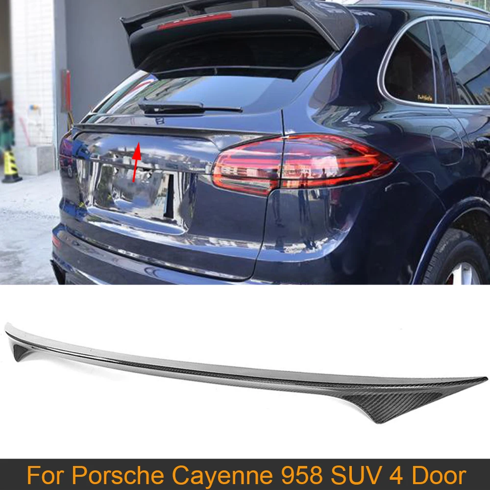 

Carbon Fiber Car Rear Middle Spoiler Wing For Porsche Cayenne 958 SUV 4 Door 2015-2017 GTS S Sport Trunk Wing Spoiler Trim Stick