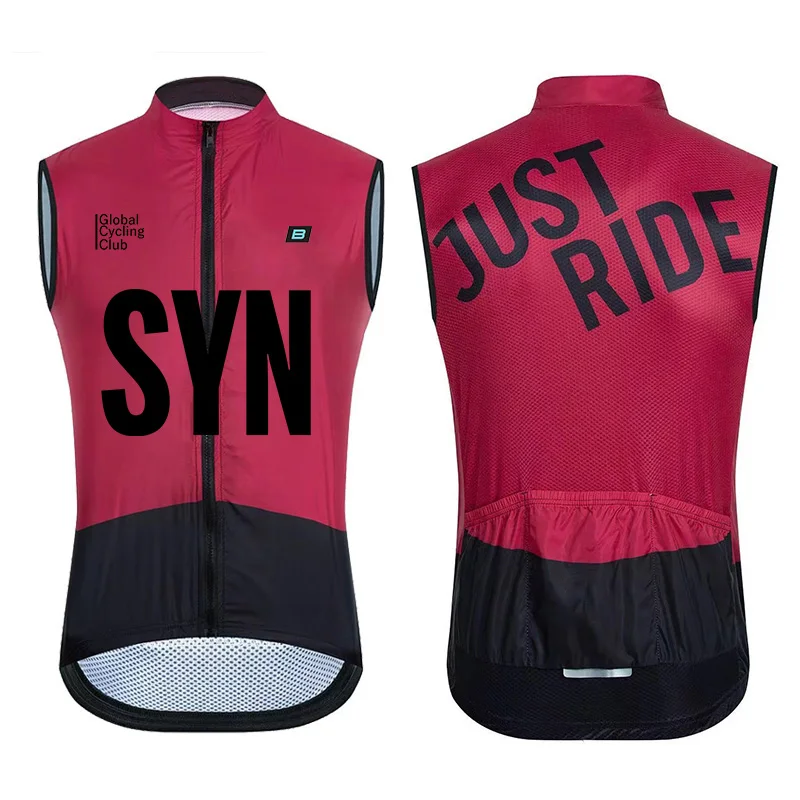 SYN летний мужской велосипедный жилет ветрозащитный без рукавов для горного