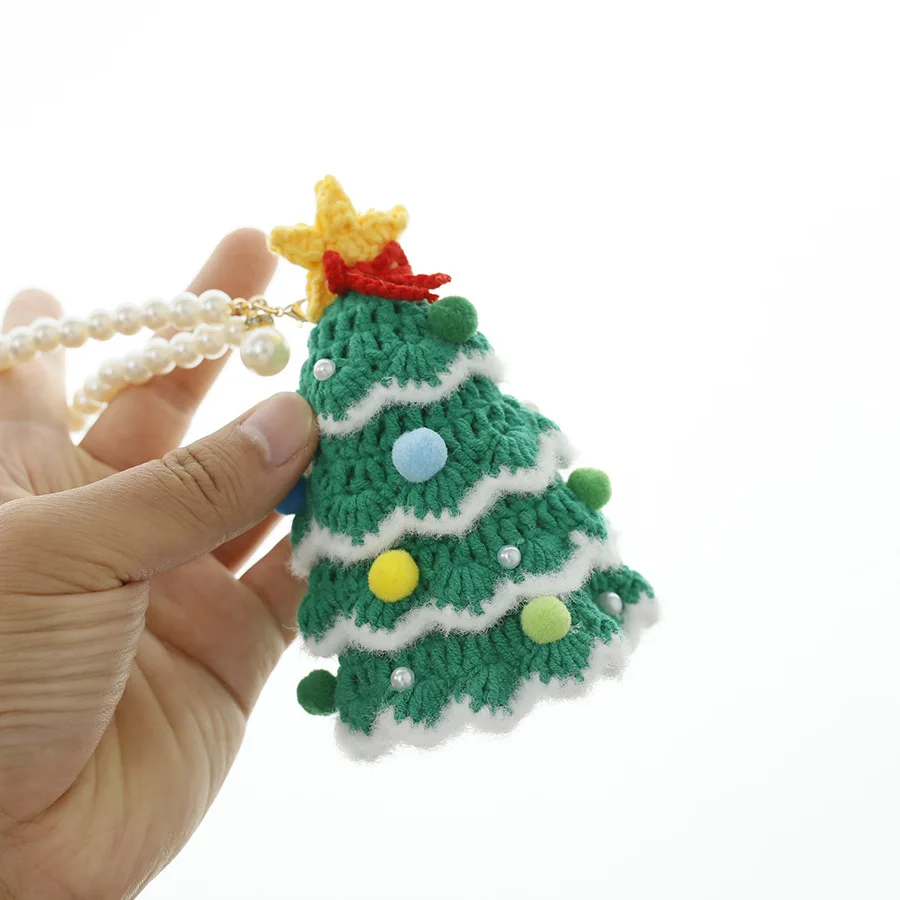 Брелок для ключей ручной работы Amigurumi в виде рождественской елки мягкие брелки