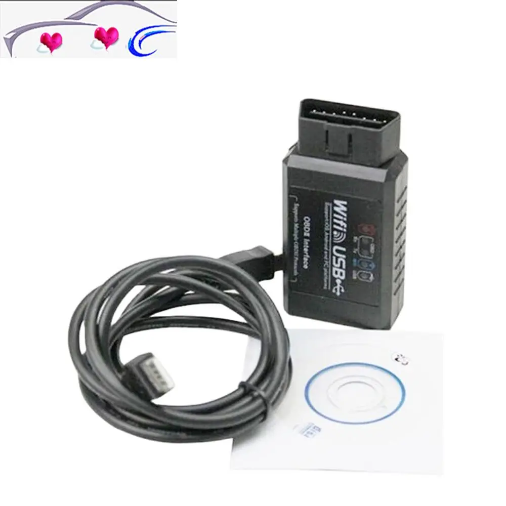Super ELM327 WIFI USB OBD2 OBD Scanner Diagnostic Tool High Quality ELM 327 V1.5 Wifi OBD ii code reader Android /for IOS