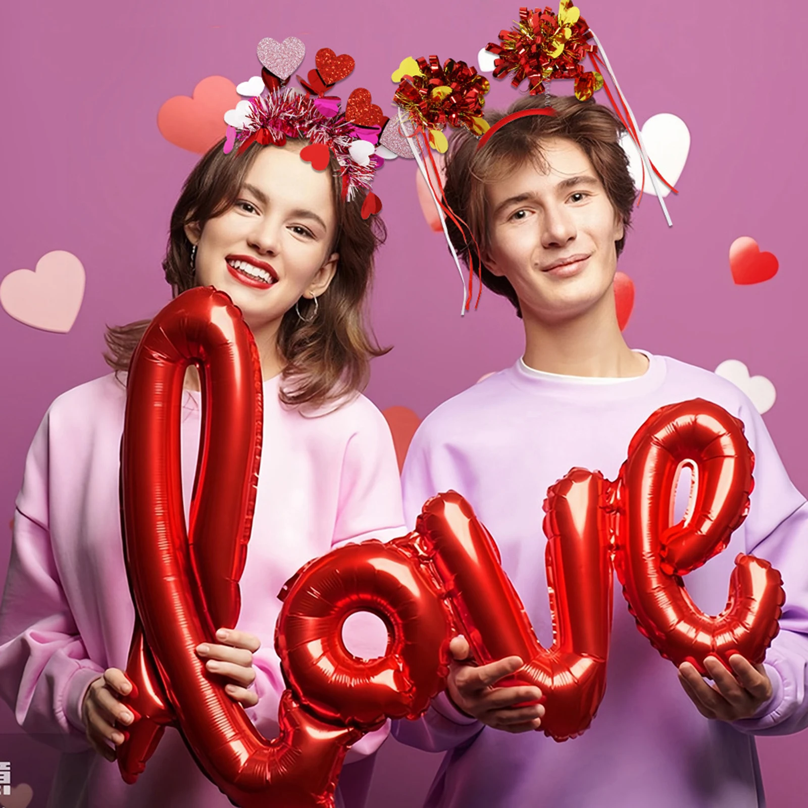 2025Повязки на голову ко Дню святого Валентина креативные блестящие повязки с