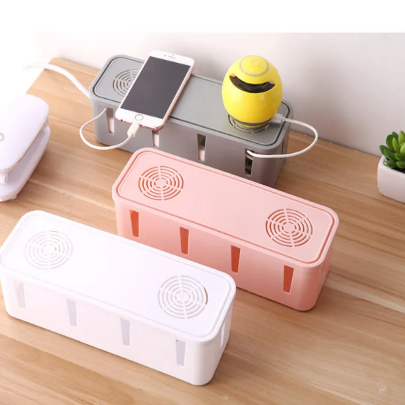 

Power Strip Storage Boxes Socket Plug Outlet Bar Charge Cable Case Desktop Extension Cord Board Bin Holder Home Office Organizer