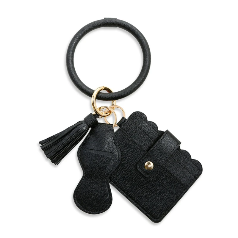 

Bracelet Keychain, Female Coin Purse Pu Hand Bag Leather Mobile Phone Bag