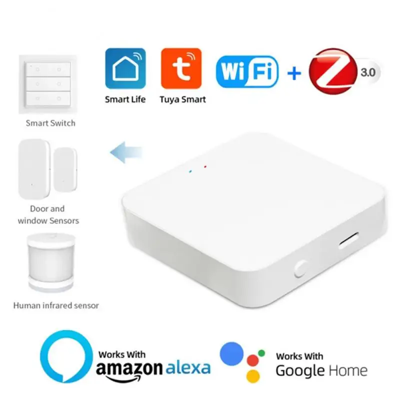 

Zigbee Gateway Smart Home Bridge Gateway Hub Wireless Remote Control Tuya Via Smart Life APP Works With Alexa Google Home